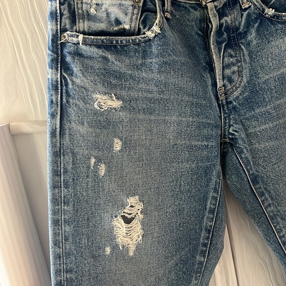 Moussy Distressed Straight Leg Jeans - Picture 3 of 5